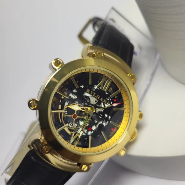 Bulgari 9007 Men's Skeleton Automatic Stainless Steel Watch