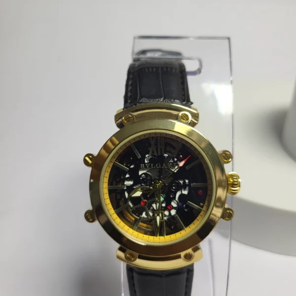 Bulgari 9007 Men's Skeleton Automatic Stainless Steel Watch