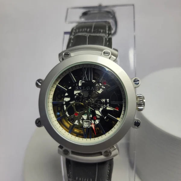 Bulgari 9007 Men's Skeleton Automatic Stainless Steel Watch