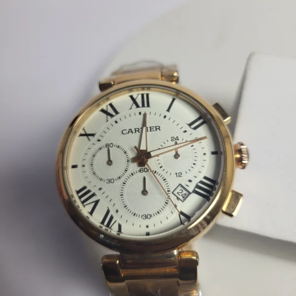 Cartier AG1619 Men's Gold Stainless Steel Chronograph Watch