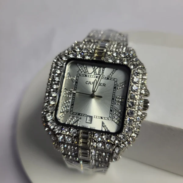 Cartier 6368 Women's Diamond-Encrusted Stainless Steel Water Resistant Watch