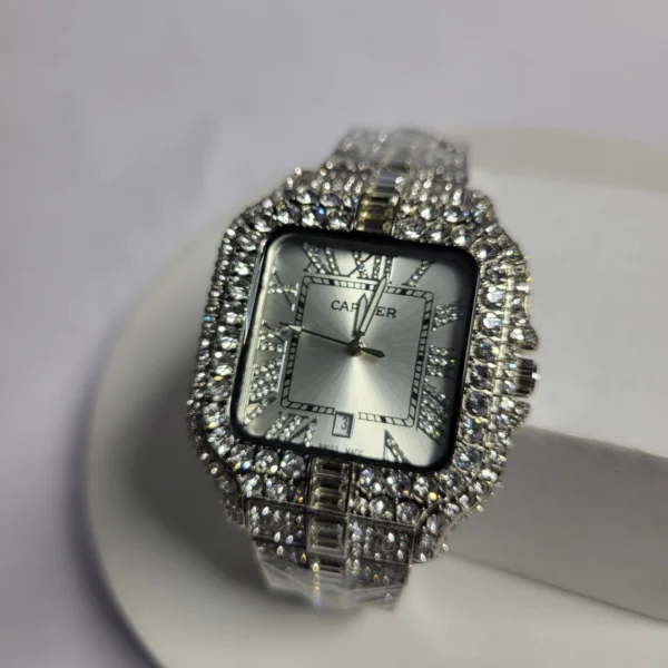 Cartier 6368 Women's Diamond-Encrusted Stainless Steel Water Resistant Watch