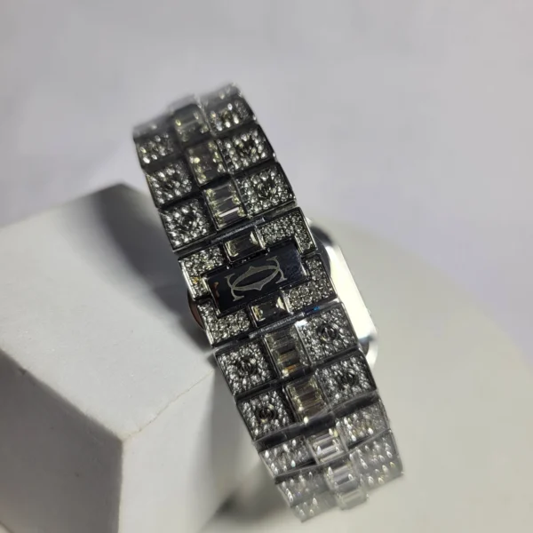Cartier 6368 Women's Diamond-Encrusted Stainless Steel Water Resistant Watch