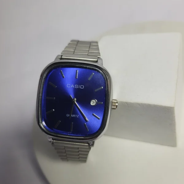 Casio Quartz Stainless Steel Water Resistant Date Tonneau Men's Watch