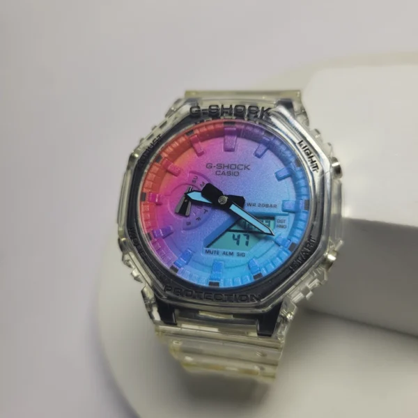 Casio G-Shock GA-2100 Rainbow Dial Transparent Hybrid Watch