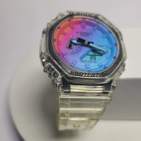 Casio G-Shock GA-2100 Rainbow Dial Transparent Hybrid Watch