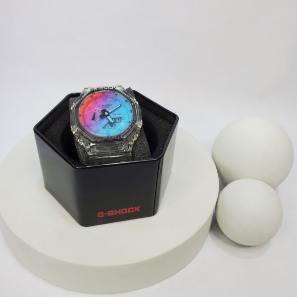 Casio G-Shock GA-2100 Rainbow Dial Transparent Hybrid Watch