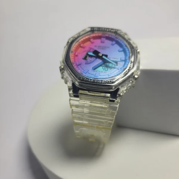 Casio G-Shock GA-2100 Rainbow Dial Transparent Hybrid Watch