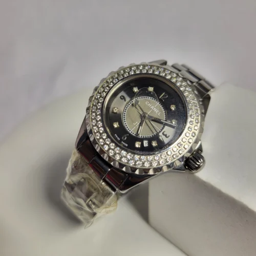 Chanel J12 Diamond Bezel Stainless Steel Women's Quartz Watch