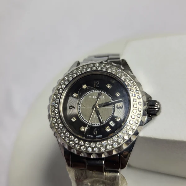 Chanel J12 Diamond Bezel Stainless Steel Women's Quartz Watch