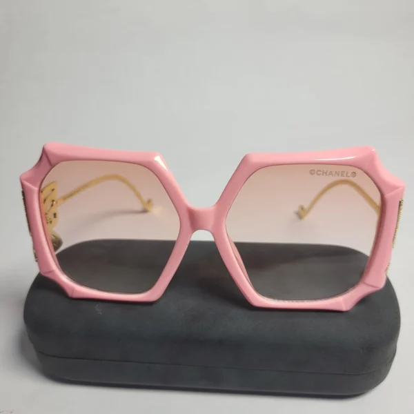 Chanel Butterfly Hexagonal Oversized Sunglasses - Black  Pink