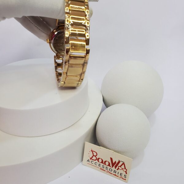 Chanel Gold  White Ceramic Diamond Women's Quartz Watch with Date