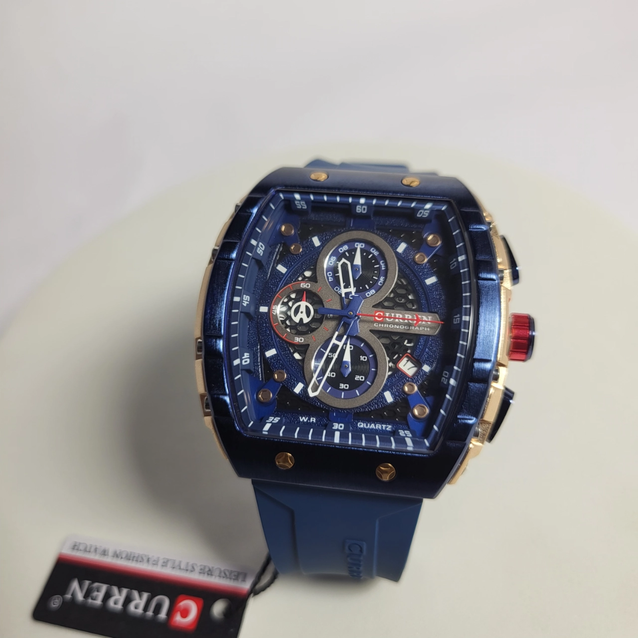 Curren 8442 Men's Chronograph Quartz Watch - Blue Gold