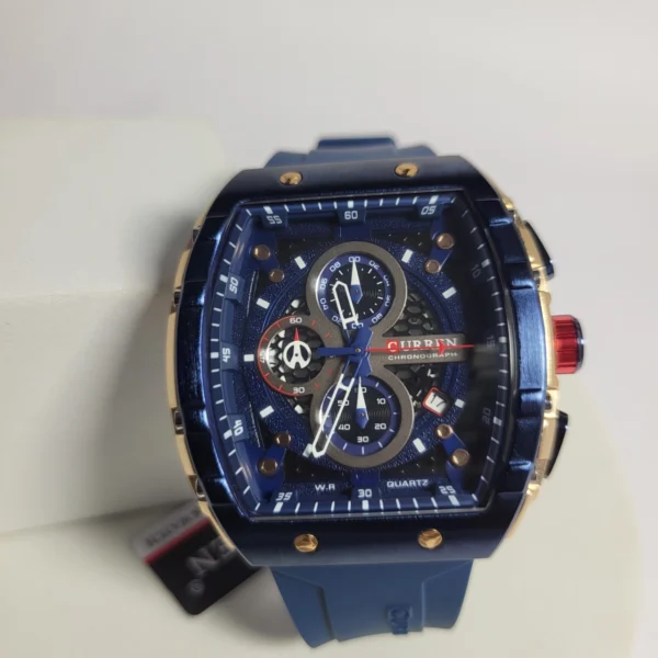 Curren 8442 Men's Chronograph Quartz Watch - Blue  Gold