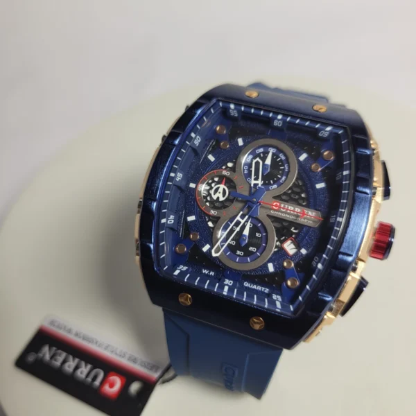 Curren 8442 Men's Chronograph Quartz Watch - Blue  Gold