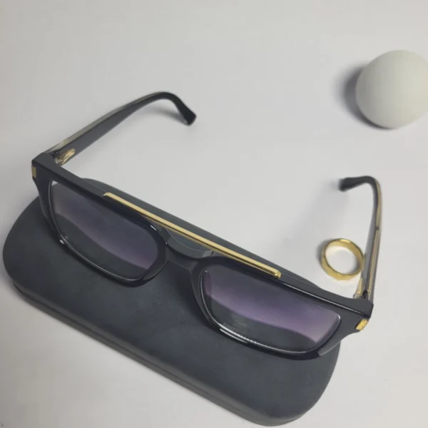 Designer 97705 Men's Black Square Full-Rim Acetate Glasses