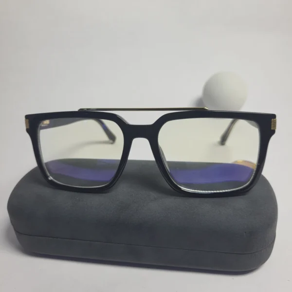 Designer 97705 Men's Black Square Full-Rim Acetate Glasses