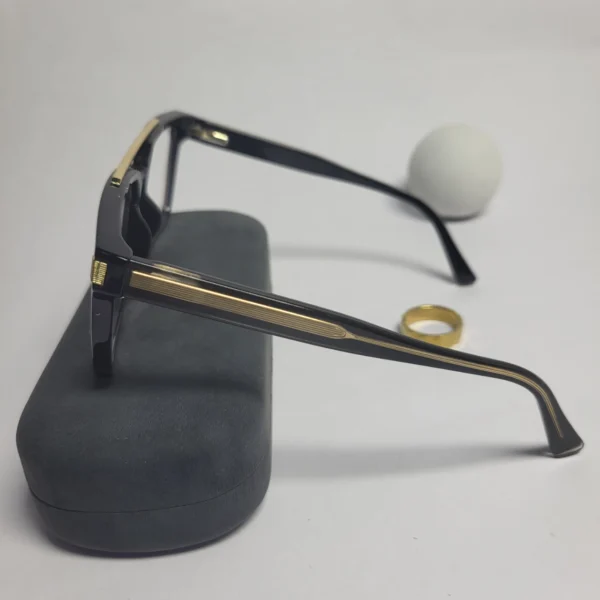 Designer 97705 Men's Black Square Full-Rim Acetate Glasses