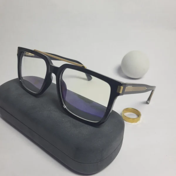 Designer 97705 Men's Black Square Full-Rim Acetate Glasses