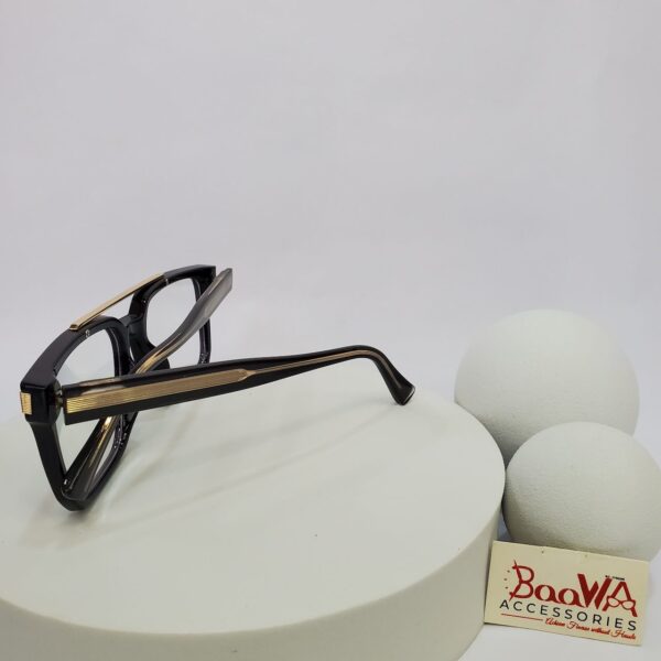Designer 97705 Men's Black Square Full-Rim Acetate Glasses