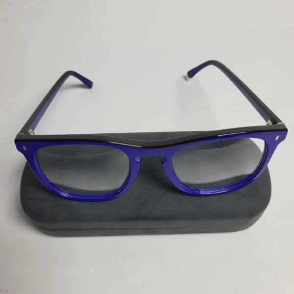 Designer Orange  Blue Square Acetate Full-Rim Eyeglasses