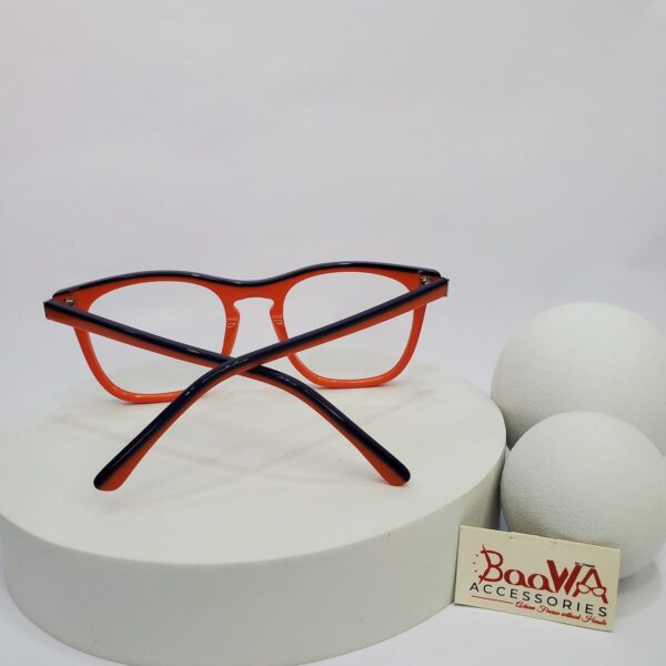Designer Orange  Blue Square Acetate Full-Rim Eyeglasses
