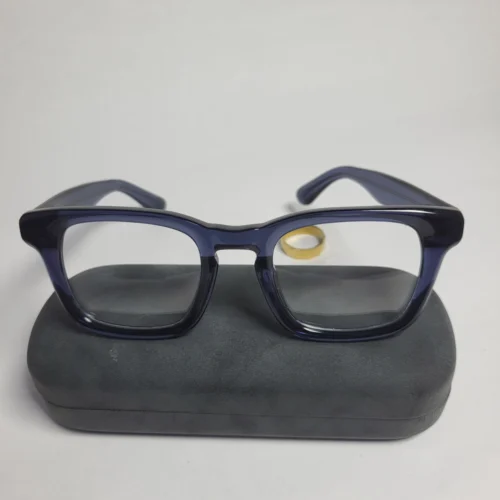 Designer Square Full-Rim Blue Acetate Eyeglasses