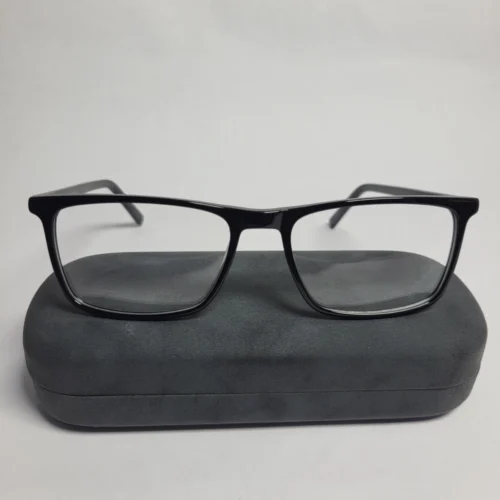 Designer Black Rectangle Full-Rim Eyeglasses