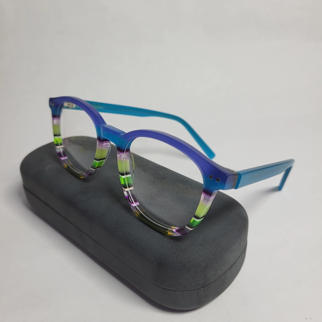 Designer FP2218 Vibrant Multi-Color Full-Rim Glasses