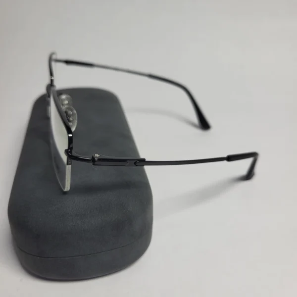 Designer S8027 Men's Titanium Semi-Rimless Rectangle Glasses