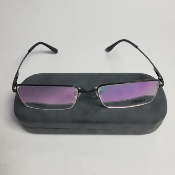 Designer S8027 Men's Titanium Semi-Rimless Rectangle Glasses