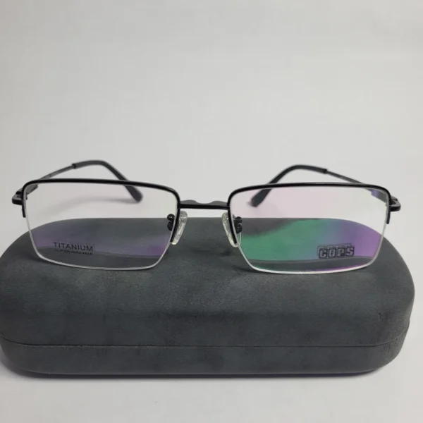 Designer S8027 Men's Titanium Semi-Rimless Rectangle Glasses