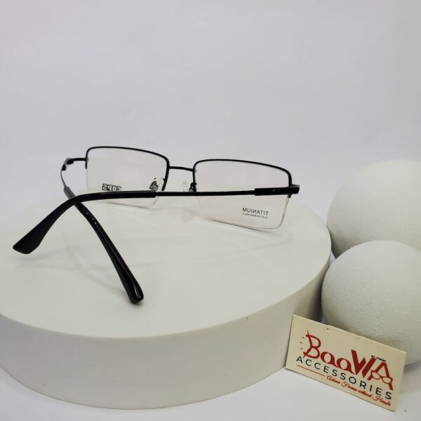 Designer S8027 Men's Titanium Semi-Rimless Rectangle Glasses