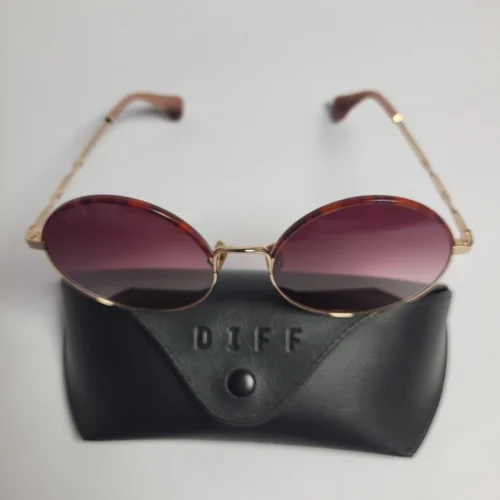 DIFF RG74 Oval Gradient Lens Gold Metal Sunglasses