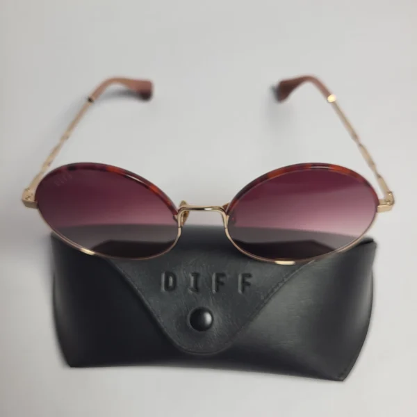 DIFF RG74 Oval Gradient Lens Gold Metal Sunglasses