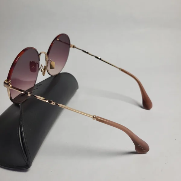 DIFF RG74 Oval Gradient Lens Gold Metal Sunglasses