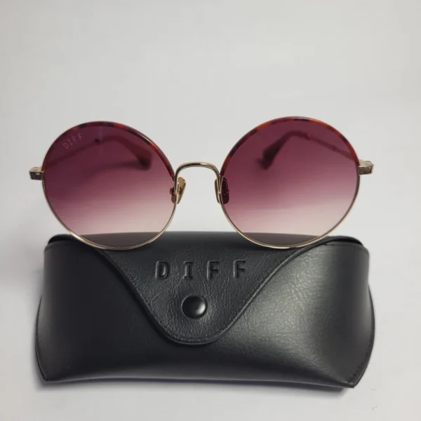 DIFF RG74 Oval Gradient Lens Gold Metal Sunglasses