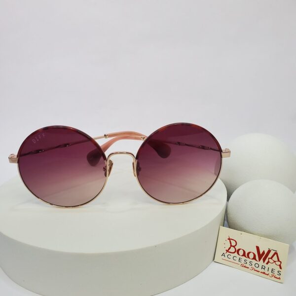 DIFF RG74 Oval Gradient Lens Gold Metal Sunglasses
