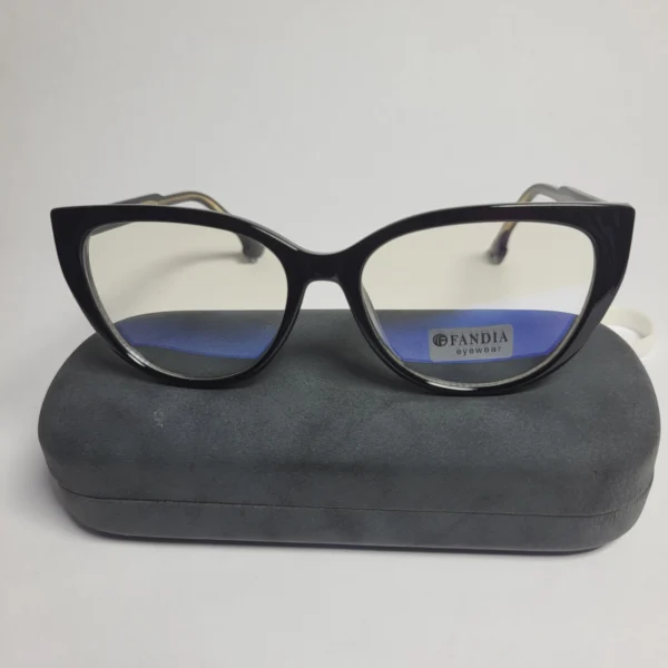 FANDIA Eyewear Cat-Eye Acetate Women's Glasses - Model 82262 (Black  Brown)