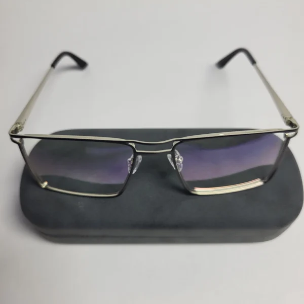 Designer Rectangular Metal Blue Light Blocking Glasses