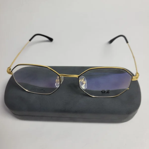 Designer Titanium Geometric Full-Rim Eyeglasses