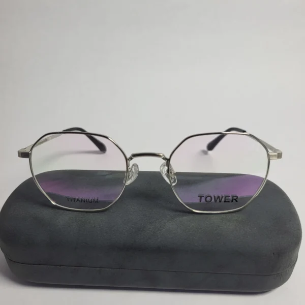 Designer Titanium Geometric Full-Rim Eyeglasses
