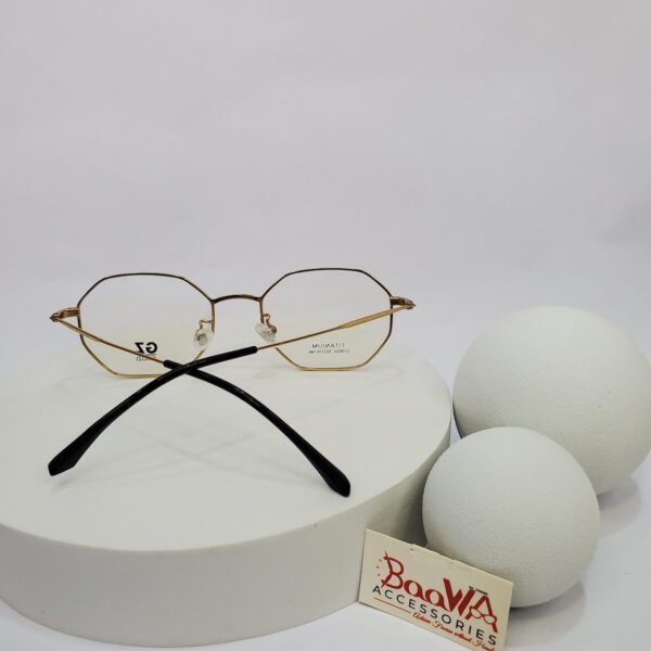 Designer Titanium Geometric Full-Rim Eyeglasses