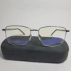 Designer Y15738 Men's Metal Rectangle Blue Light Blocking Glasses