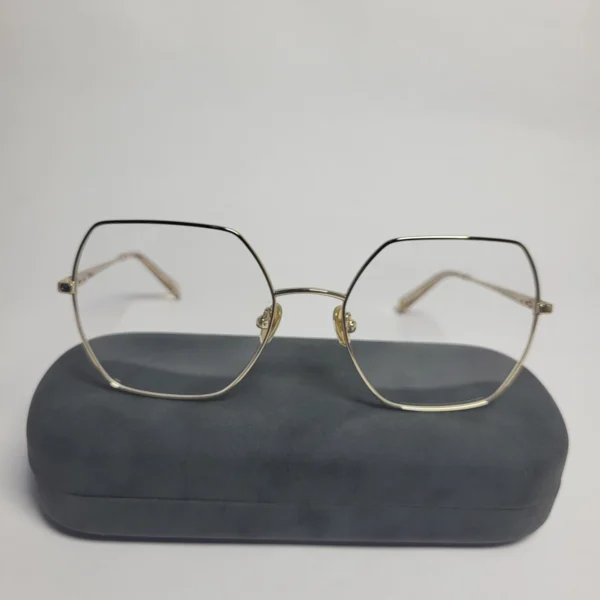 Designer Gold Metal Hexagonal Full-Rim Glasses 00-C12