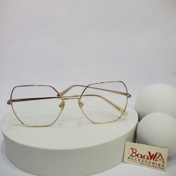 Designer Gold Metal Hexagonal Full-Rim Glasses 00-C12