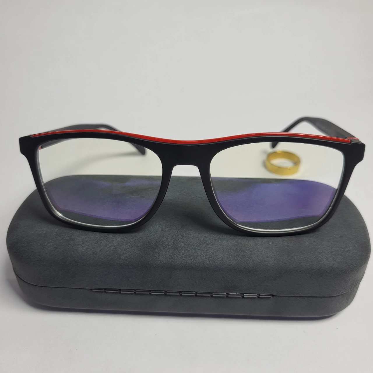 Designer Two-Tone Rectangle Blue Light Glasses