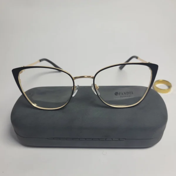 Designer 95667 Women's Cat-Eye Metal Frame Glasses