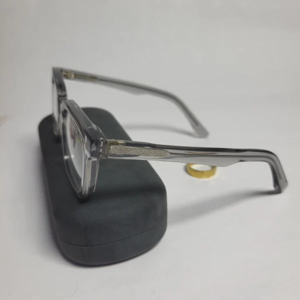 Designer Square Full-Rim Acetate Glasses - Clear
