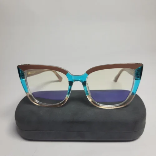 Designer 97701 Women's Two-Tone Cat-Eye Blue Light Blocking Glasses
